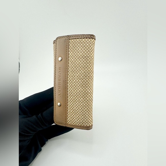 Burberry Woven Key Holder Tan Leather Accents with Silver Hardware - Picture 7 of 13